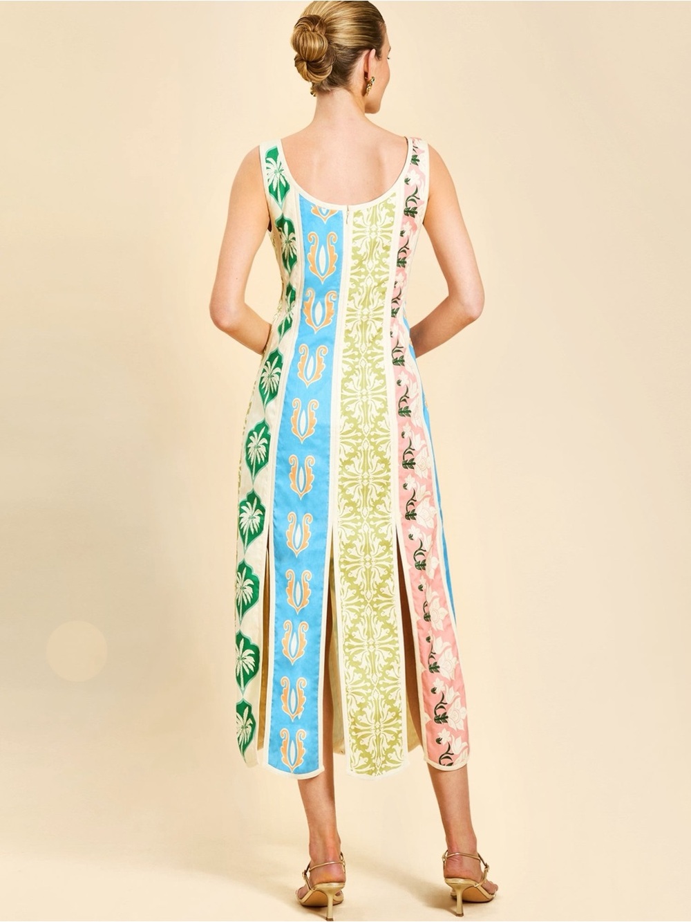 Mestiza New York Women’s Line Monte Carlo Scoop Neck Car Wash Hem Midi Dress NEW - Picture 5 of 11